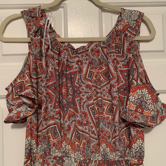 Paisley Print Cold Shoulder Midi Dress - Picture 2 of 5